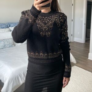 Zara Elegant Black and Gold Sweater